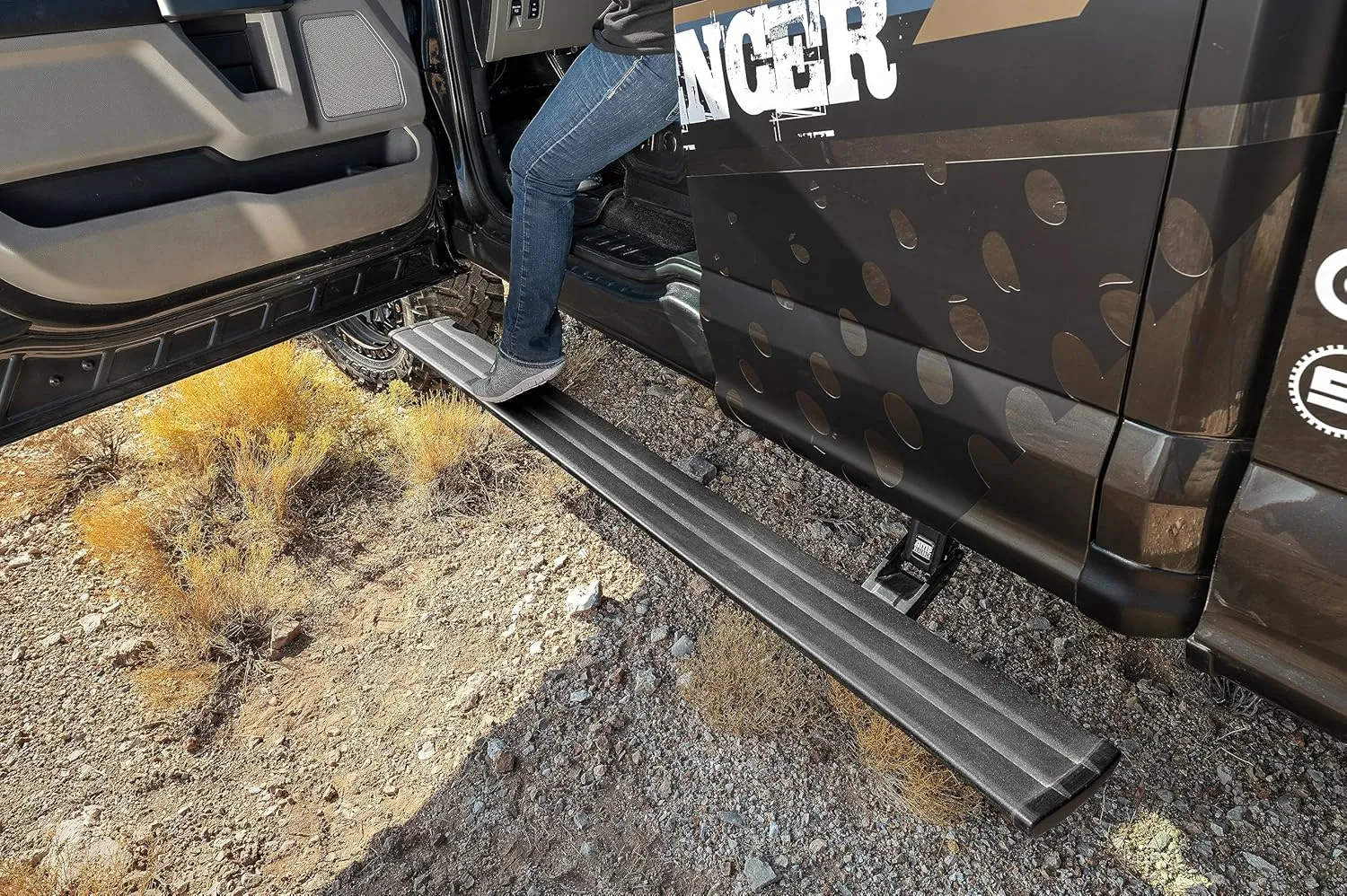 RealTruck AMP Research PowerStep Smart Series Power Running Boards with LED Step Lights for 2018 - 2024 Jeep Wrangler JLU 4-Door - Electric Powerstep & Retractable Truck Steps