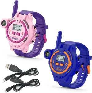 Rechargeable Walkie Talkie for Kids Two-Way Radio Walky Talky with Flashlight Children Outdoor Game Interphone Toy Game and Gifts for Boy and Girl Age 3 to 13 Years Old