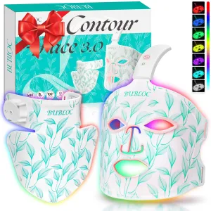 Red Light Therapy Mask Kit, 7 1 Color Near-infrared 850 Light for Neck & Decollete, Portable and Rechargeable, Cordless, Light Therapy At Home and Wireless Led Face Mask [BMask&Neck Pro]