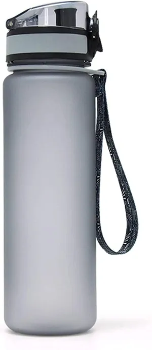 Refillable Water Bottles Sports Water Bottle Protein Shaker Outdoor Travel Portable Leakproof Drinkware Plastic Drink Bottle Sports Water Bottle (Color : Gris, Size : 500ml)