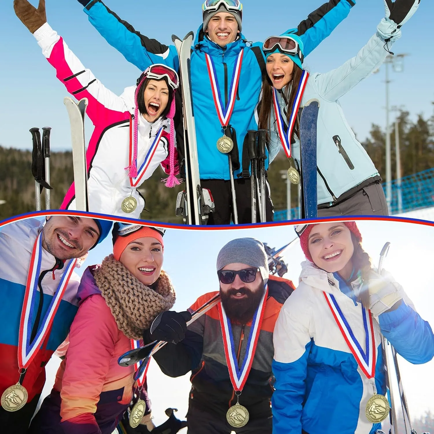 Remuuly 30 Pcs Award Medals Bulk 2'' Gold Trophy Award Winner Metal First Place with Neck Ribbons Award Prize Gift for Tournaments Match Sports Competition Teams Adult