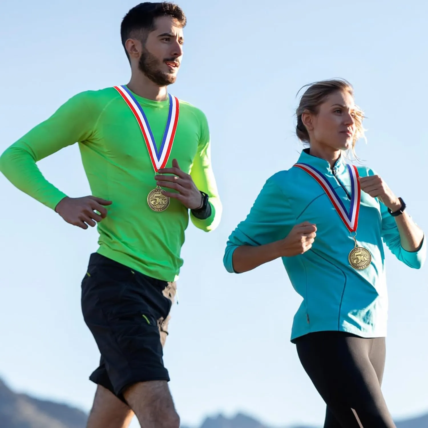 Remuuly 30/100 Pcs 5k Race Medals Bulk 2'' Gold Trophy Award 5k Running Trophy Medal Award First Place with Neck Ribbons Prize Gift for Race Walk Tournaments Match Sports Competition Adult