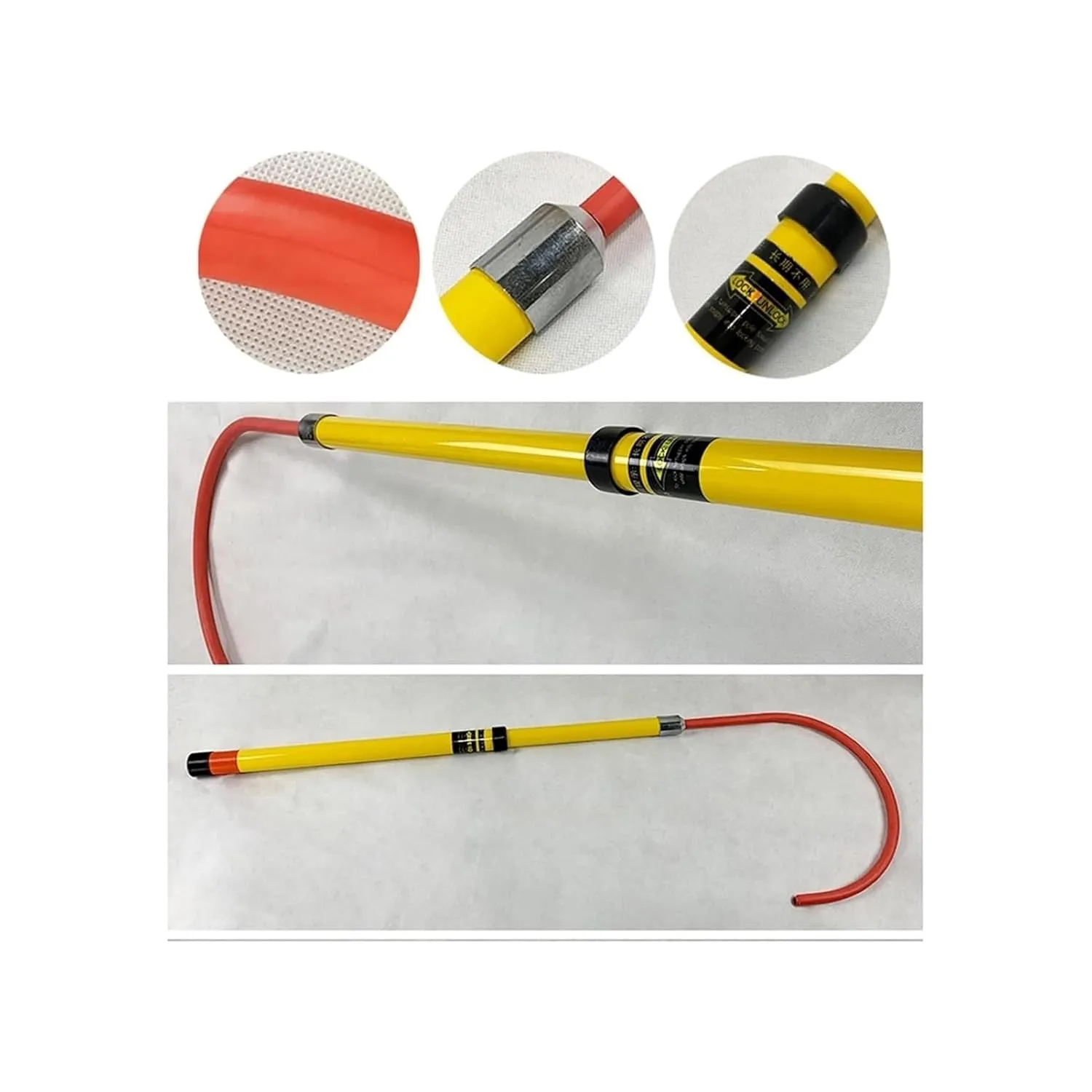 Rescue Hook, 3.3ft 6 Foot 9.8ft 13ft Electrical Safety Insulation Retractable Pull Rod/Pole for Firefighting Electrician, High-Voltage Anti Electric Shock Tool(300cm/9.8 ft - 2 Sections)