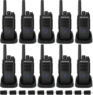 Retevis RT68H Two Way Radio,Walkie Talkies Long Range, Visualization,Shatterproof Hidden Display,VOX Hands Free, Rechargeable Walkie Talkie for Adults with Charging Base,for Factory Warehouse(10 Pack)
