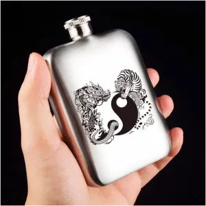 Retro Outdoor Travel Flasks 6Oz Portable Flasks for Liquor for Men Women Stainless Steel Flasks with Funnel(C)