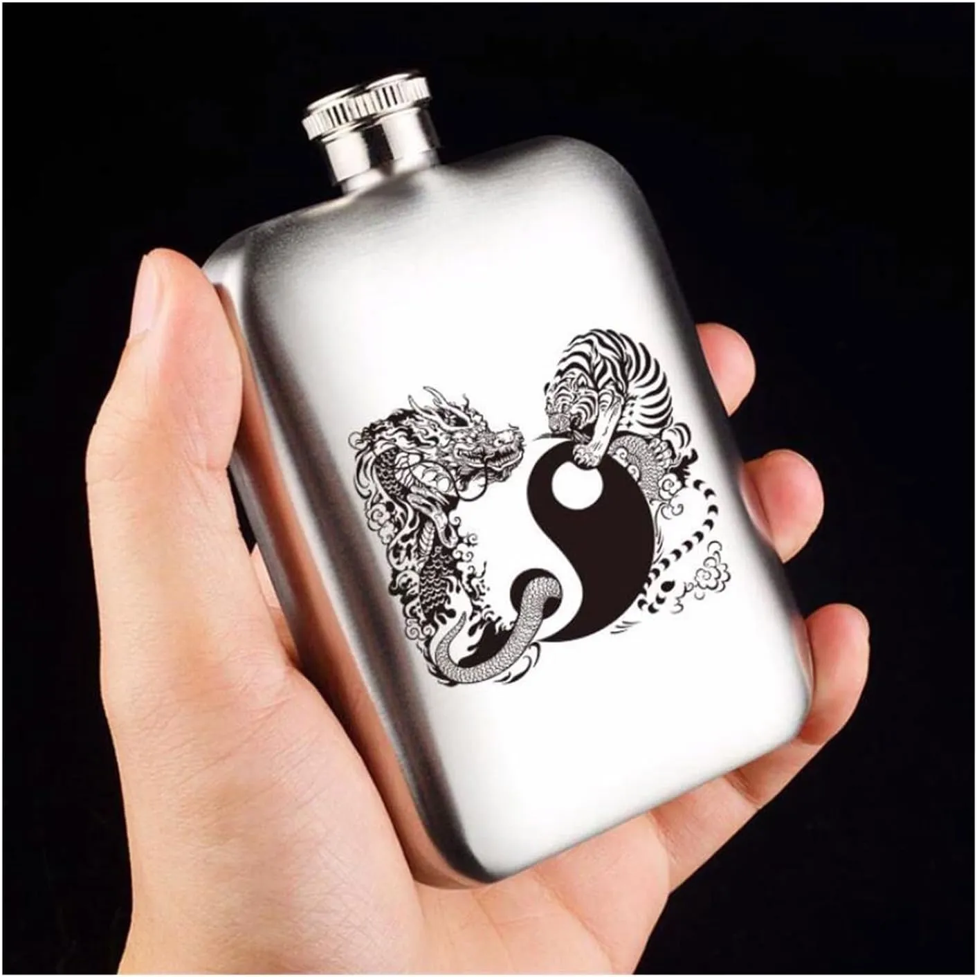 Retro Outdoor Travel Flasks 6Oz Portable Flasks for Liquor for Men Women Stainless Steel Flasks with Funnel(C)