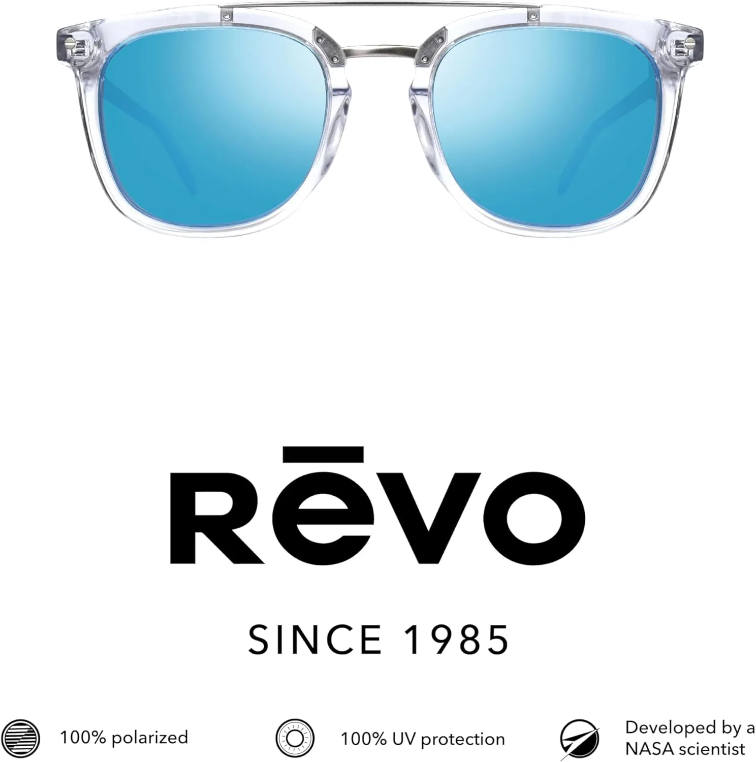 Revo Sunglasses Atlas: Polarized Crystal Glass Lens with Square Frame