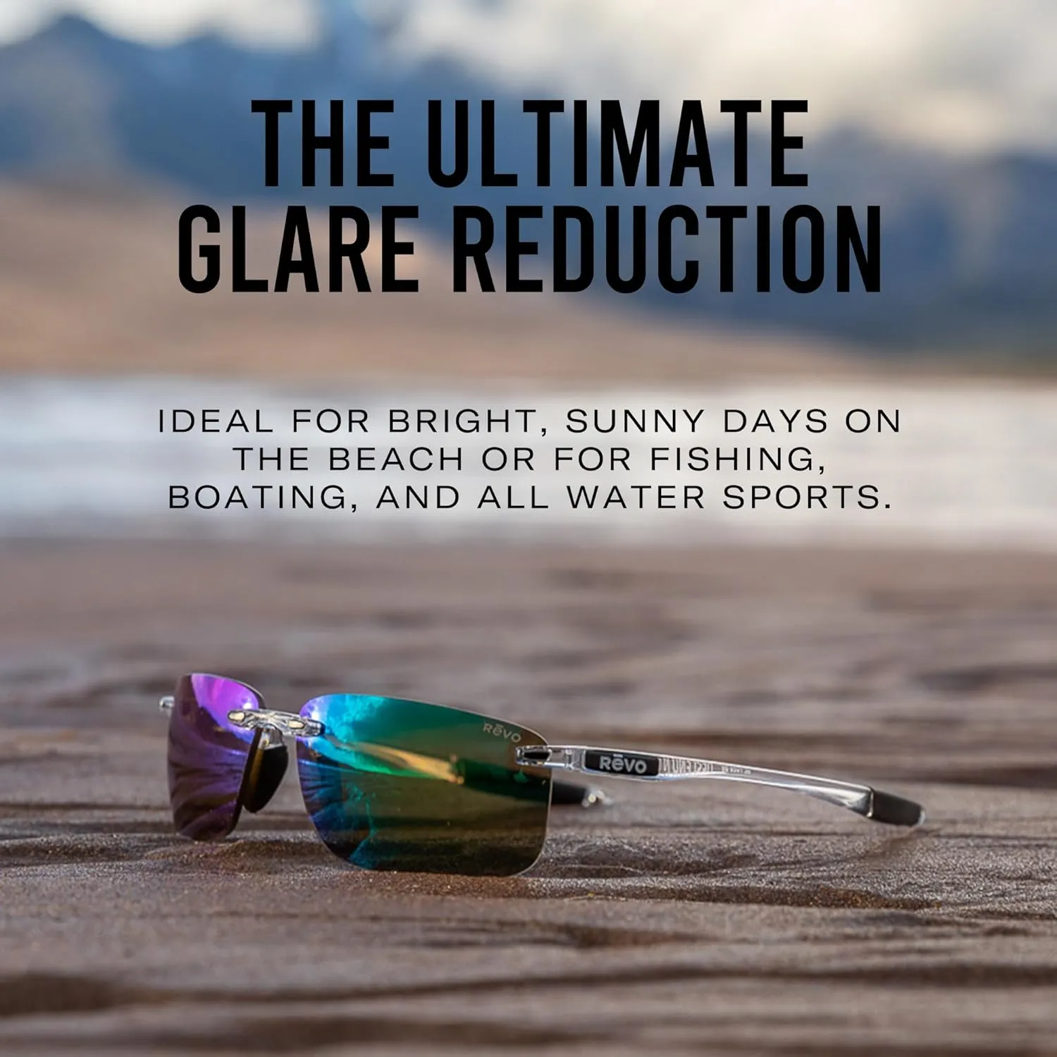 Revo Sunglasses Descend N: Polarized Lens with Rimless Rectangular Frame
