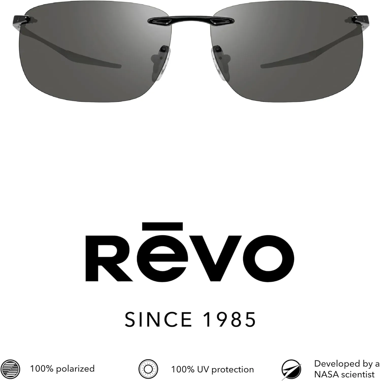 Revo Sunglasses Descend Z: Polarized Rimless Lens with Stainless Steel Arms
