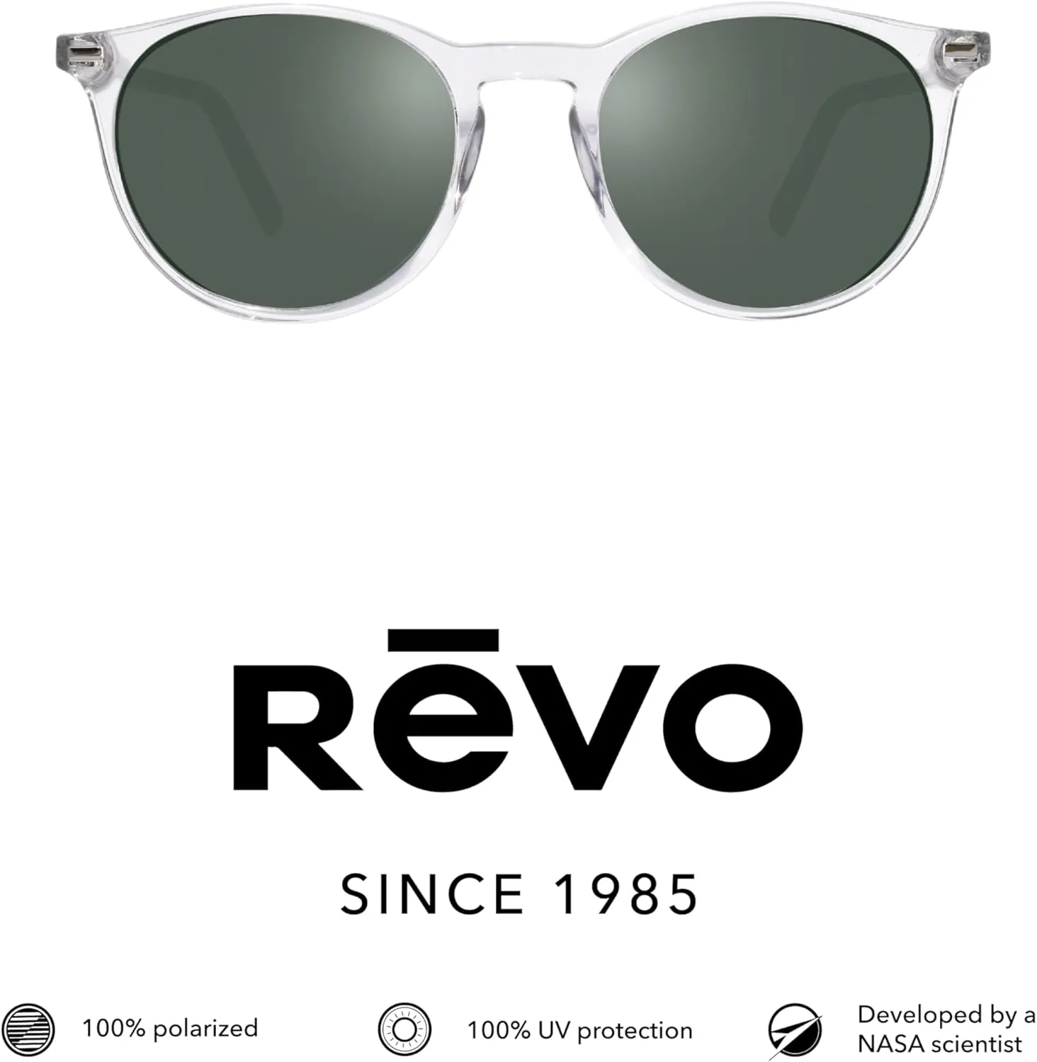 Revo Sunglasses Sierra: Polarized Crystal Glass Lens Filters UV, Small Round Frame