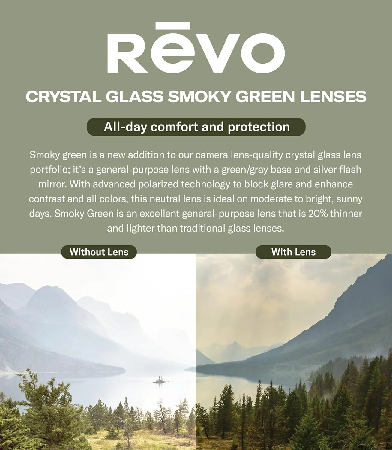 Revo Sunglasses Sierra: Polarized Crystal Glass Lens Filters UV, Small Round Frame