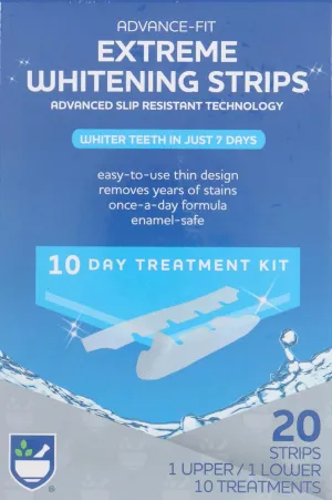 Rite Aid Extreme Whitening Strips - 10 Treatments, 20 Strips, Teeth Whitening Strips for Brighter Teeth