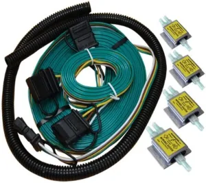Roadmaster 154 Universal Towed Car Taillight Wiring Kit | Seamless Connectivity | Includes 6' Umbilical Cord with Matching 4-Way Flat Molded Connectors | Comprehensive Kit
