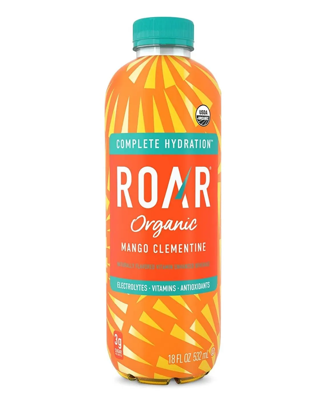 Roar Organic Electrolyte Infusions - 4-Flavor Variety Pack - with Antioxidants, B Vitamins, Low-Sugar, Coconut Water Infused Beverage 18 Fl Oz with Oasis Snacks Sticker (4 Flavor Variety, Pack of 8)