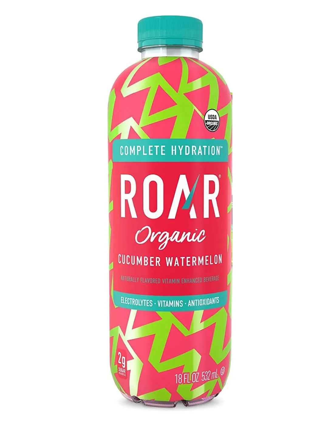 Roar Organic Electrolyte Infusions - 4-Flavor Variety Pack - with Antioxidants, B Vitamins, Low-Sugar, Coconut Water Infused Beverage 18 Fl Oz with Oasis Snacks Sticker (4 Flavor Variety, Pack of 8)