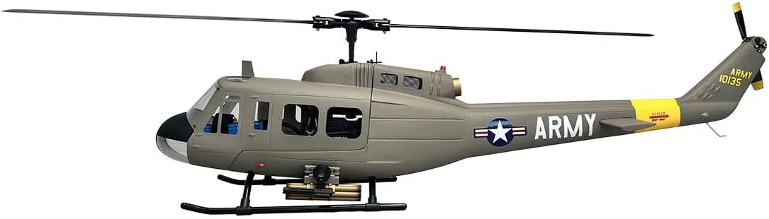 Roban RC Helicopter 470 Size UH-1D RTF Version Army Green Yellow Tail GPS Auto Return Scale Model Toys for Adults