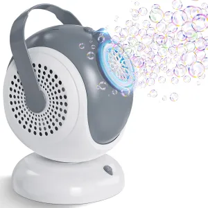 Roberly Bubble Machine for Kids, Portable Automatic Bubble Blower Blaster 360° Oscillation 60° Adjustment Battery Operated with LED Light for Boys Girls Toddlers Outdoor Parties Activities
