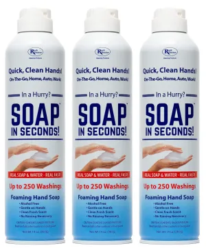 Rock Doctor Foaming Hand Soap In Seconds, 3 Pack, Spray Bottle Dispenser, Fresh Scent, No Rinse Alcohol Free Sanitizer, Gentle on Soft Skin, Home, Work, and School