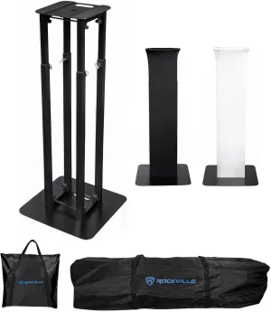 Rockville Totem Moving Head Light Stand Black White Scrims Carry Bags, (RTP32B)