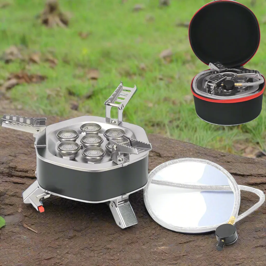 Royaleva Portable Camping Gas Stove – 3 & 5 Burner Folding Outdoor Cooking Stove for Hiking & BBQ