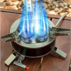 Royaleva Portable Camping Gas Stove – 3 & 5 Burner Folding Outdoor Cooking Stove for Hiking & BBQ
