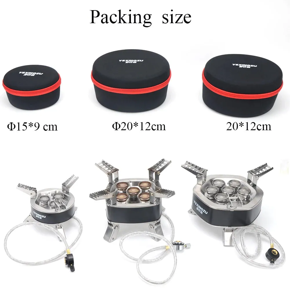 Royaleva Portable Camping Gas Stove – 3 & 5 Burner Folding Outdoor Cooking Stove for Hiking & BBQ