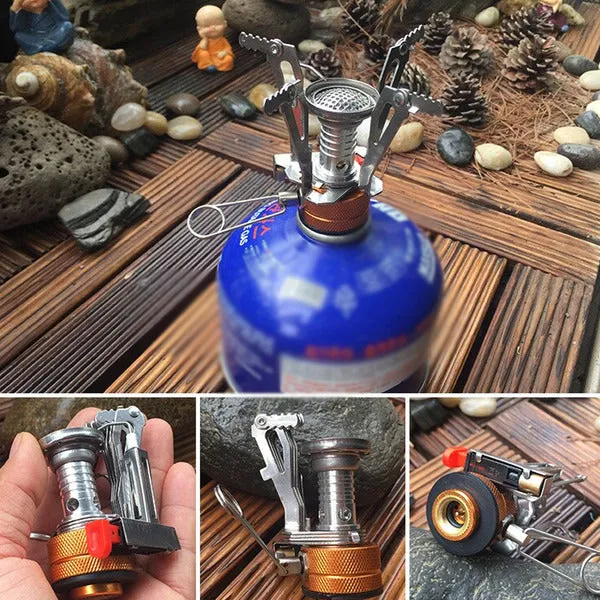 Royaleva Portable Camping Gas Stove - Ultra-Light Folding Burner for Outdoor Cooking