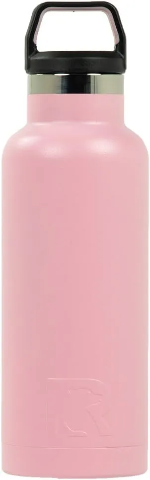RTIC 16 oz Vacuum Insulated Water Bottle, Stainless Steel Metal, Double Wall, BPA Free, for Hot and Cold Drinks, Flamingo