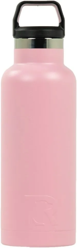 RTIC 16 oz Vacuum Insulated Water Bottle, Stainless Steel Metal, Double Wall, BPA Free, for Hot and Cold Drinks, Flamingo