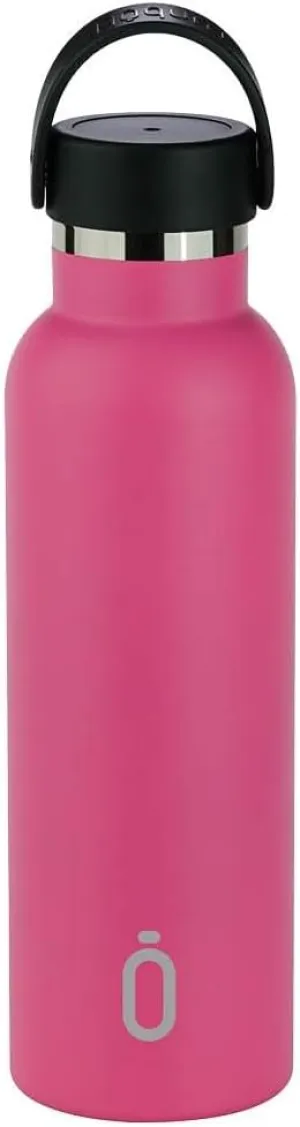 Runbott Sport Fuchsia 600ml/21oz Reusable Water Bottle - Fuchsia, 21oz, Stainless Steel, Cold 24 Hours, Sports