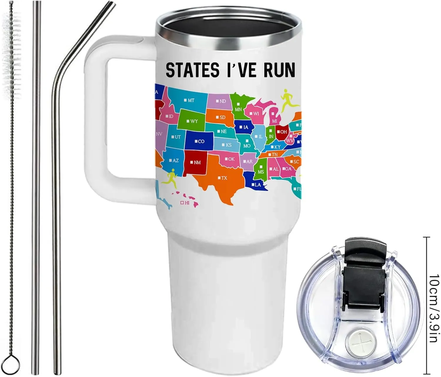 Running Gifts for Runner, Runner Gear Fun Gift Ideas Travel Tumbler 40oz, Running Themed Gifts for Marathon Runners Men, Women, Teen Boys & Girls, Run Gift