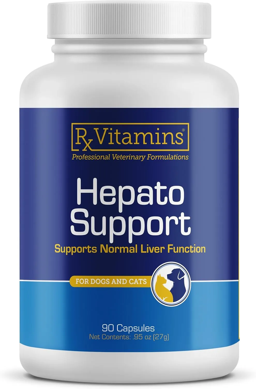 Rx Vitamins Hepato Support for Dogs & Cats - Liver Support Supplement with Milk Thistle - Boosts Liver Detox for Senior Pets - 90 ct