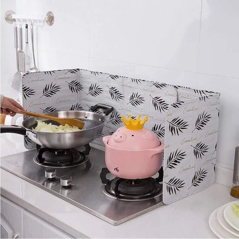 Rynx | Aluminum foldable kitchen gas stove baffle plate kitchen frying pan oil splatter guard kitchen accessory
