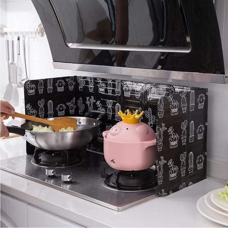 Rynx | Aluminum foldable kitchen gas stove baffle plate kitchen frying pan oil splatter guard kitchen accessory