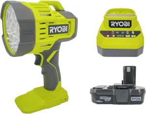 Ryobi 18V Cordless LED Spotlight PCL661 Kit - Includes Battery and Charger (Renewed)