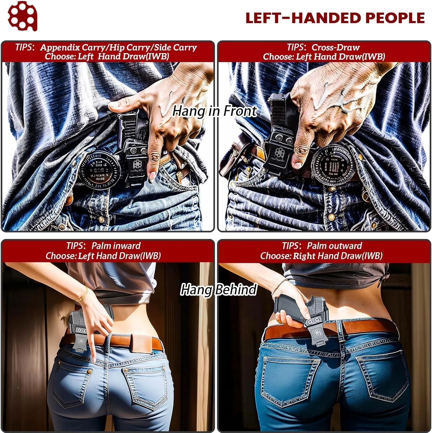 S&W M&P 2.0 Holster IWB Kydex Fit: Smith & Wesson M&P M2.0 4"/4.25" Barrel 9mm/.40 Compact & Full Size Pistol – Inside Waistband Concealed Carry – Adj. Cant & 'Posi-Click' Retention – No Wear/Jitter