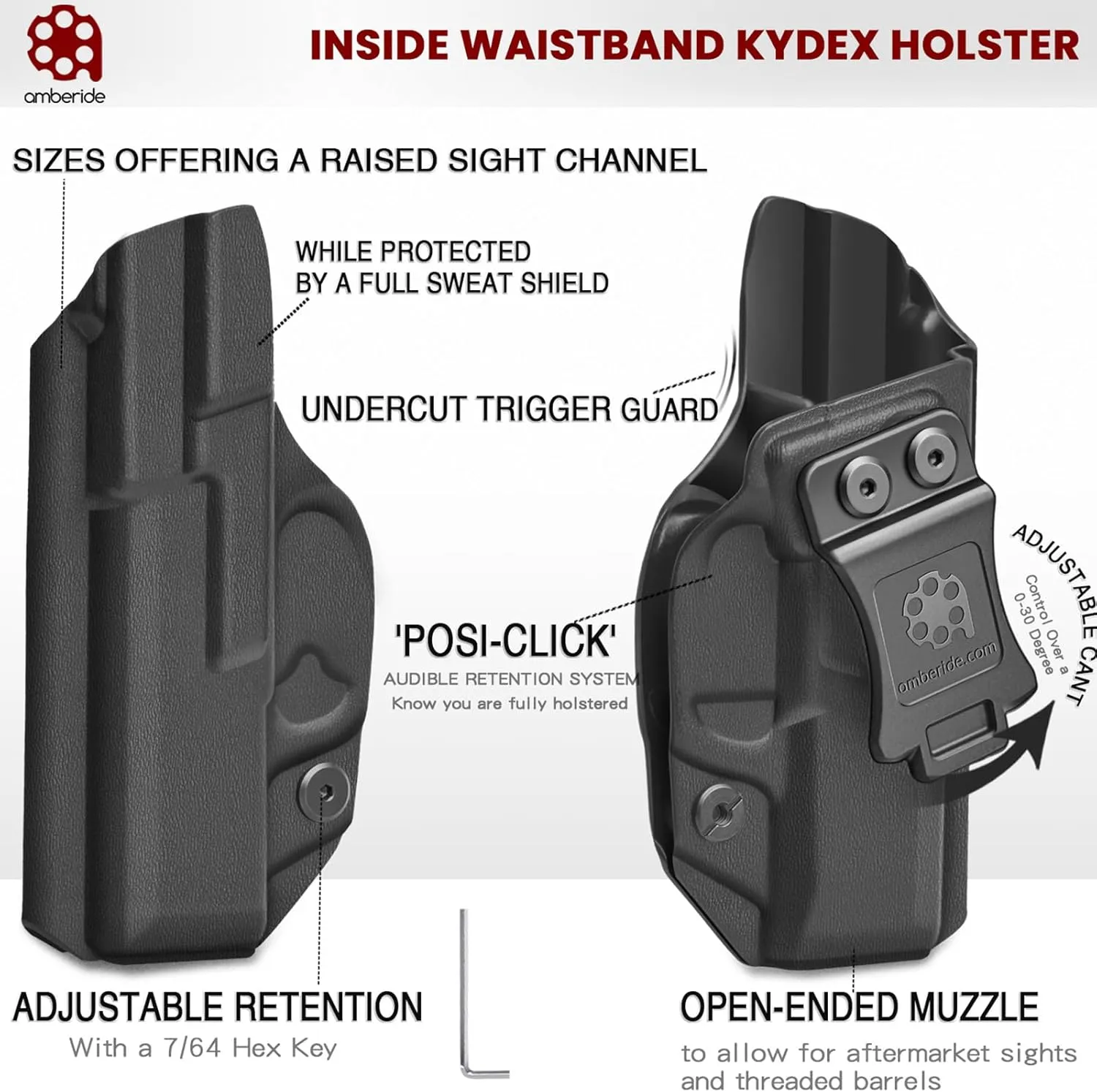 S&W M&P 2.0 Holster IWB Kydex Fit: Smith & Wesson M&P M2.0 4"/4.25" Barrel 9mm/.40 Compact & Full Size Pistol – Inside Waistband Concealed Carry – Adj. Cant & 'Posi-Click' Retention – No Wear/Jitter