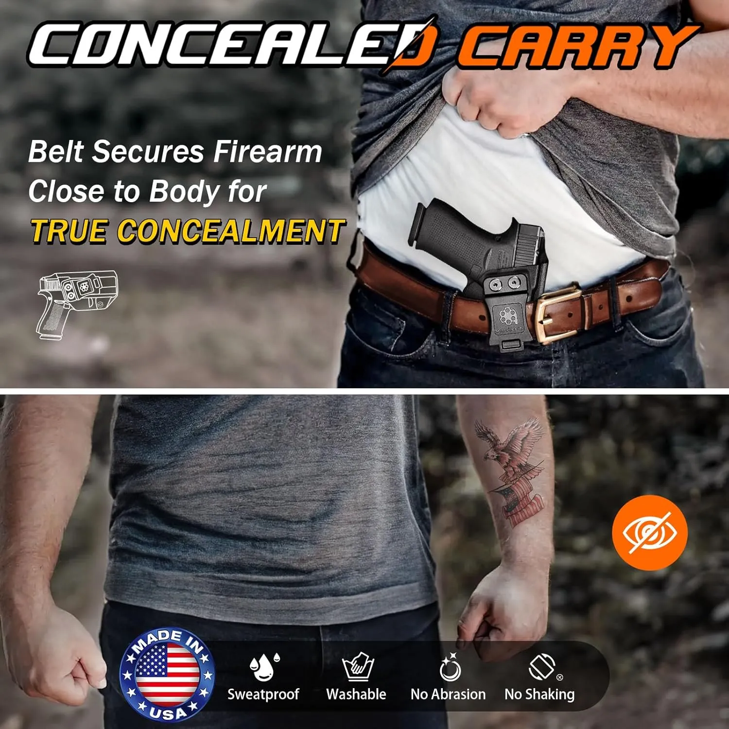 S&W M&P 2.0 Holster IWB Kydex Fit: Smith & Wesson M&P M2.0 4"/4.25" Barrel 9mm/.40 Compact & Full Size Pistol – Inside Waistband Concealed Carry – Adj. Cant & 'Posi-Click' Retention – No Wear/Jitter