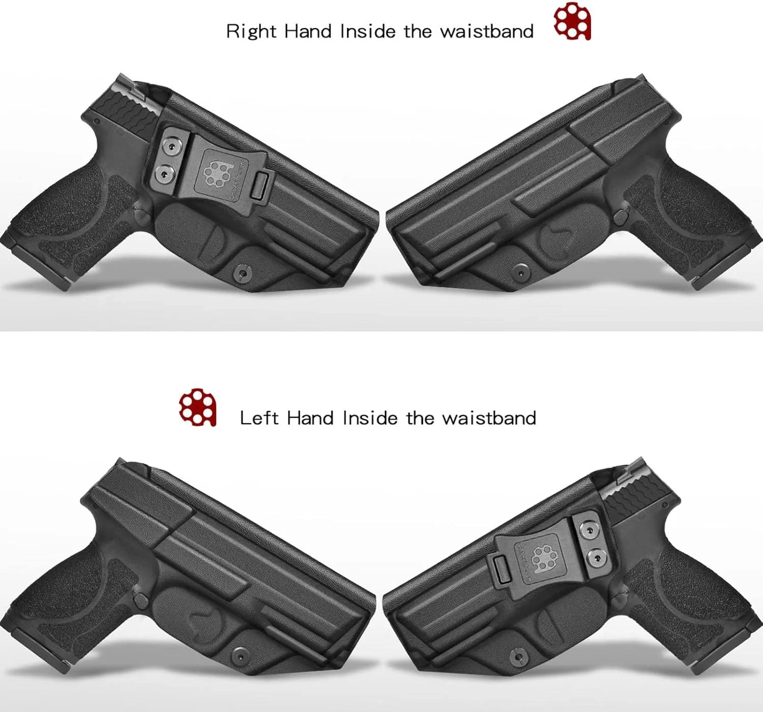 S&W M&P 2.0 Holster IWB Kydex Fit: Smith & Wesson M&P M2.0 4"/4.25" Barrel 9mm/.40 Compact & Full Size Pistol – Inside Waistband Concealed Carry – Adj. Cant & 'Posi-Click' Retention – No Wear/Jitter