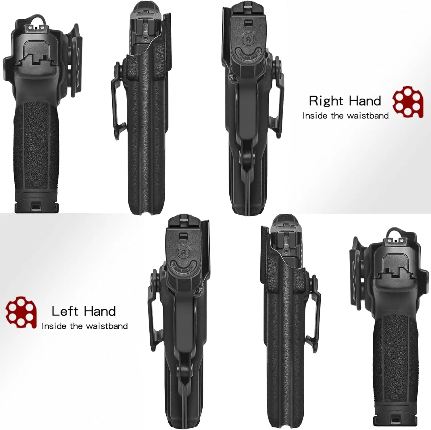 S&W M&P 2.0 Holster IWB Kydex Fit: Smith & Wesson M&P M2.0 4"/4.25" Barrel 9mm/.40 Compact & Full Size Pistol – Inside Waistband Concealed Carry – Adj. Cant & 'Posi-Click' Retention – No Wear/Jitter