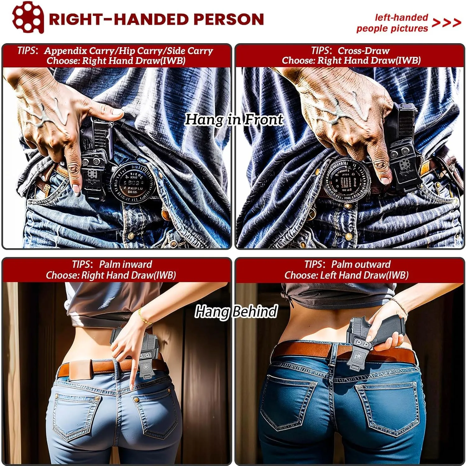 S&W M&P 2.0 Holster IWB Kydex Fit: Smith & Wesson M&P M2.0 4"/4.25" Barrel 9mm/.40 Compact & Full Size Pistol – Inside Waistband Concealed Carry – Adj. Cant & 'Posi-Click' Retention – No Wear/Jitter