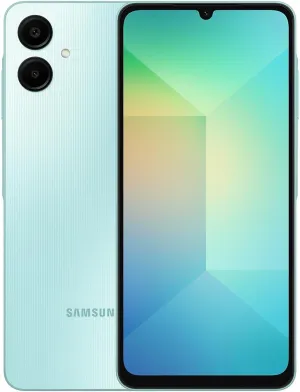 SAMSUNG Galaxy A06 4G LTE (64GB   4GB) Latin Version SM-A065M/DS Factory Unlocked 6.7" Dual Sim 50MP Dual Cam (Case Bundle) - (Light Green)