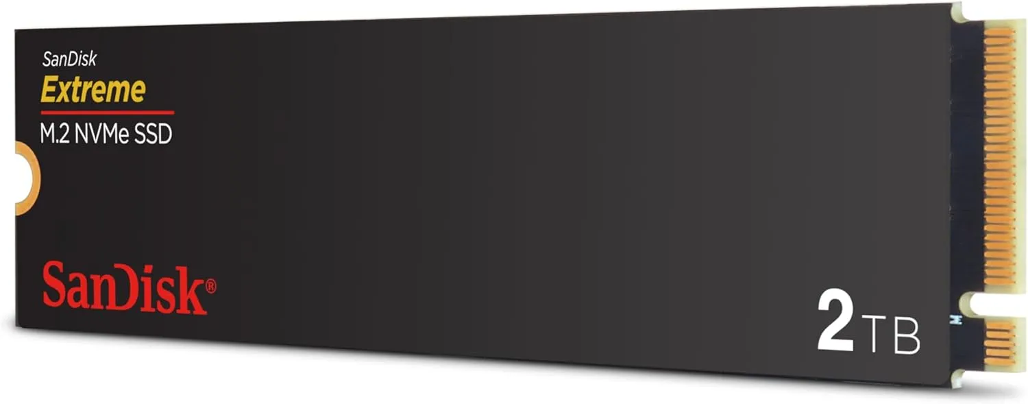 SanDisk 2TB Extreme M.2 NVMe SSD - PCIe Gen 4.0, Up to 5,150 MB/s - Internal Solid State Drive - SDSSDX3N-2T00-G26