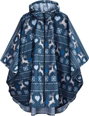 SaphiRose Unisex Rain Poncho Raincoat Hooded for Adults Women with Pockets