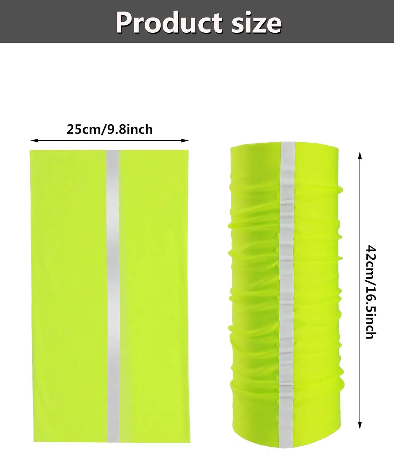 SATINIOR 8 Pcs Reflective Neck Gaiter Neon Safety Bandana Face Cover UV Sun Dust Wind Protection Mask Scarf for Men Women