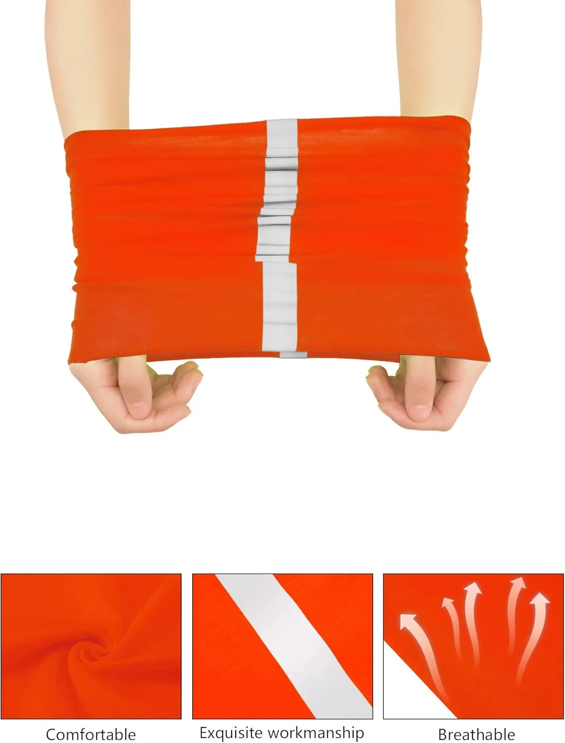 SATINIOR 8 Pcs Reflective Neck Gaiter Neon Safety Bandana Face Cover UV Sun Dust Wind Protection Mask Scarf for Men Women