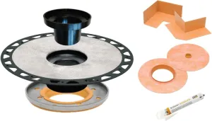 Schluter Kerdi Drain-A Adaptor Kit with Integrated Bonding Flange - Ideal for Non-Removable Clamping Ring Drains - ABS Plastic Material, 5-1/4-Inch Ring Width, 1-Pack - KDA5FLKABS