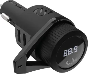 Scosche BTFM5 Bluetooth Hands-Free Car Kit with Digital FM Transmitter and Dual 12W USB Charging Ports For Vehicles