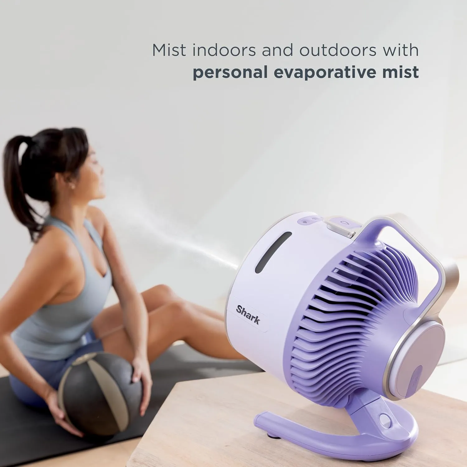 Shark FlexBreeze HydroGo Fan & Travel Bag — Ultra-powerful portable fan with indoor   outdoor evaporative mist, Up to 70 feet of reach, corded & cordless, up to 12-hr. battery, White, FA053BRN