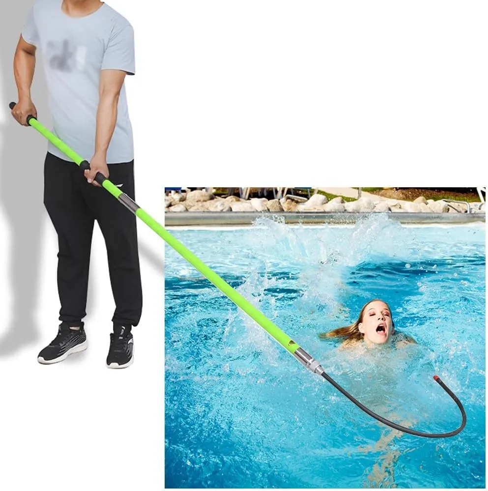 Shockproof Insulated Rescue Hook | Multi-Purpose Safety Pole & Lifesaving Tool for High Voltage, Construction, Automotive & Pool Emergencies | Detachable Arm Extension Reaching Assist(Green,3m/9.9ft)